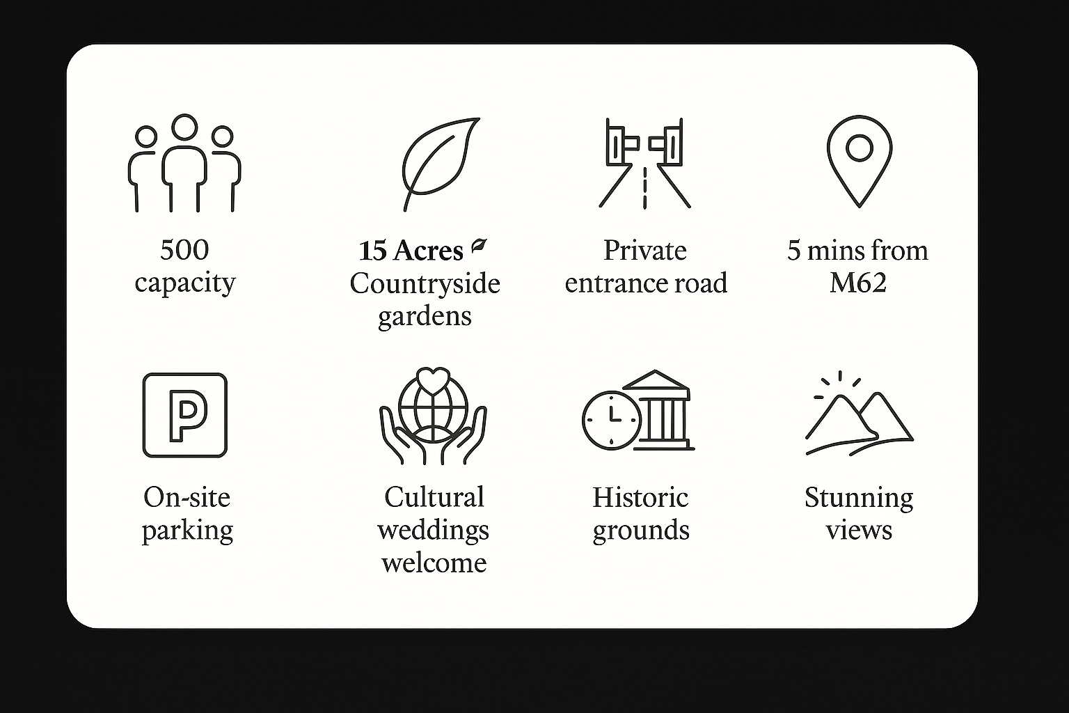 Venue key features infographic